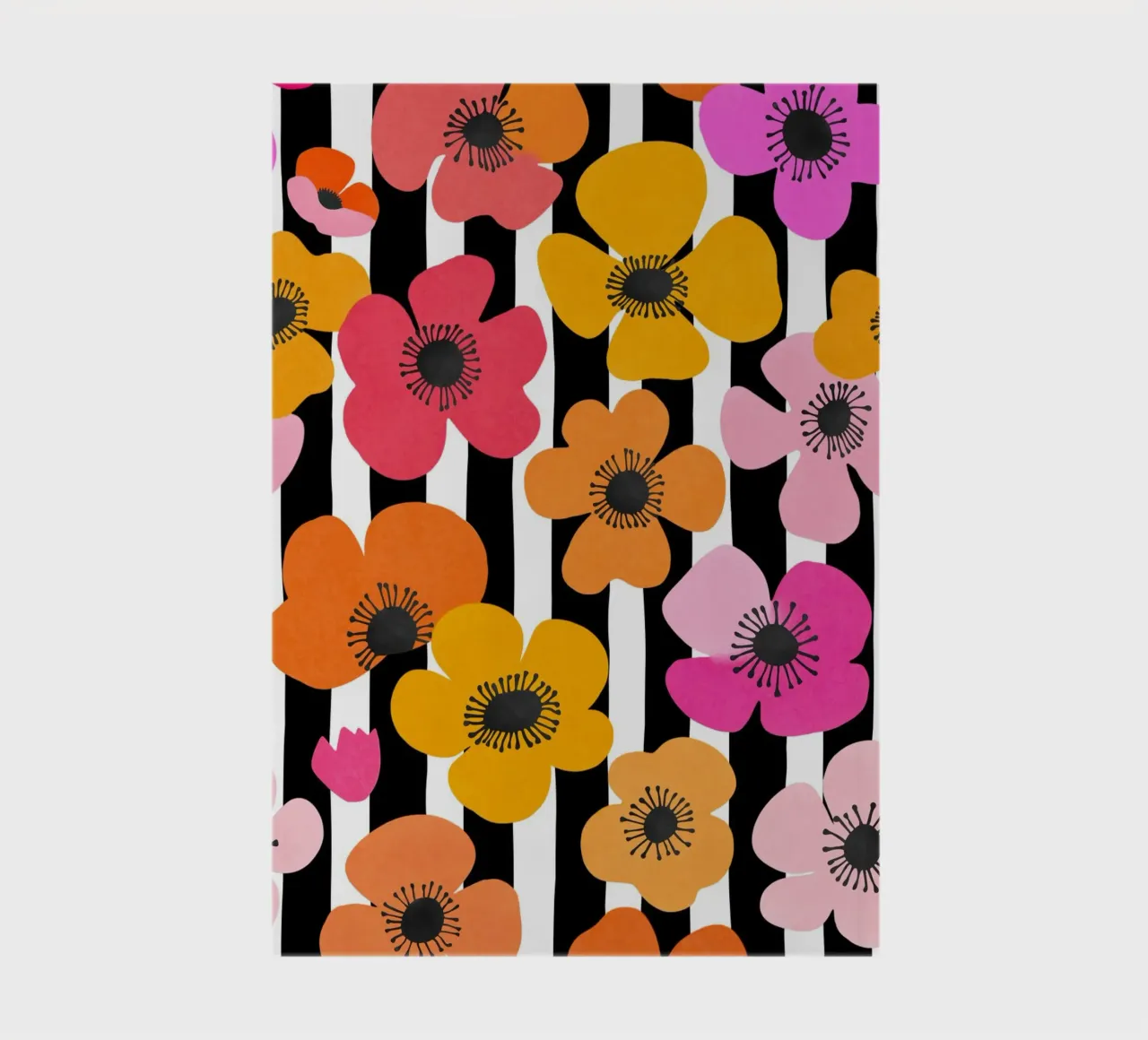 Midcentury Playful Botanical Bold Multicolor Retro Flowers notebook by Andrea Haase Modern Home