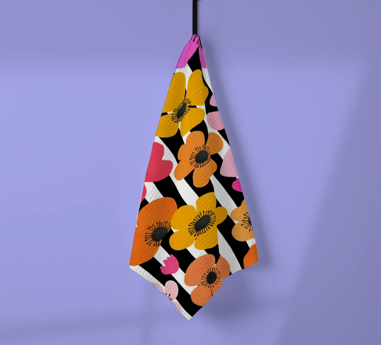 Midcentury Playful Botanical Bold Multicolor Retro Flowers canovaccio da cucina da Andrea Haase Modern Home