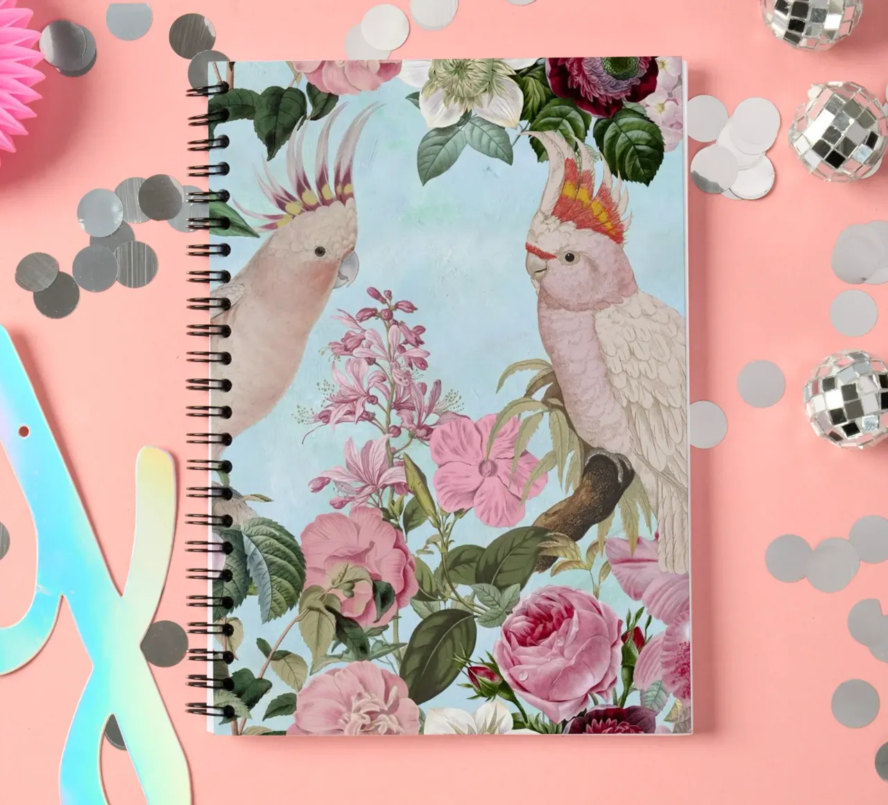 Cockatoo Rendezvous spiral notebook by Andrea Haase Vintage World