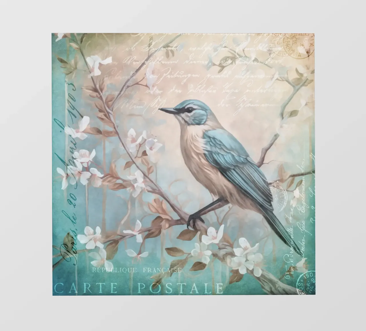 Uccello di primavera Nostalgia d'epoca telo in pvc da Andrea Haase Vintage World