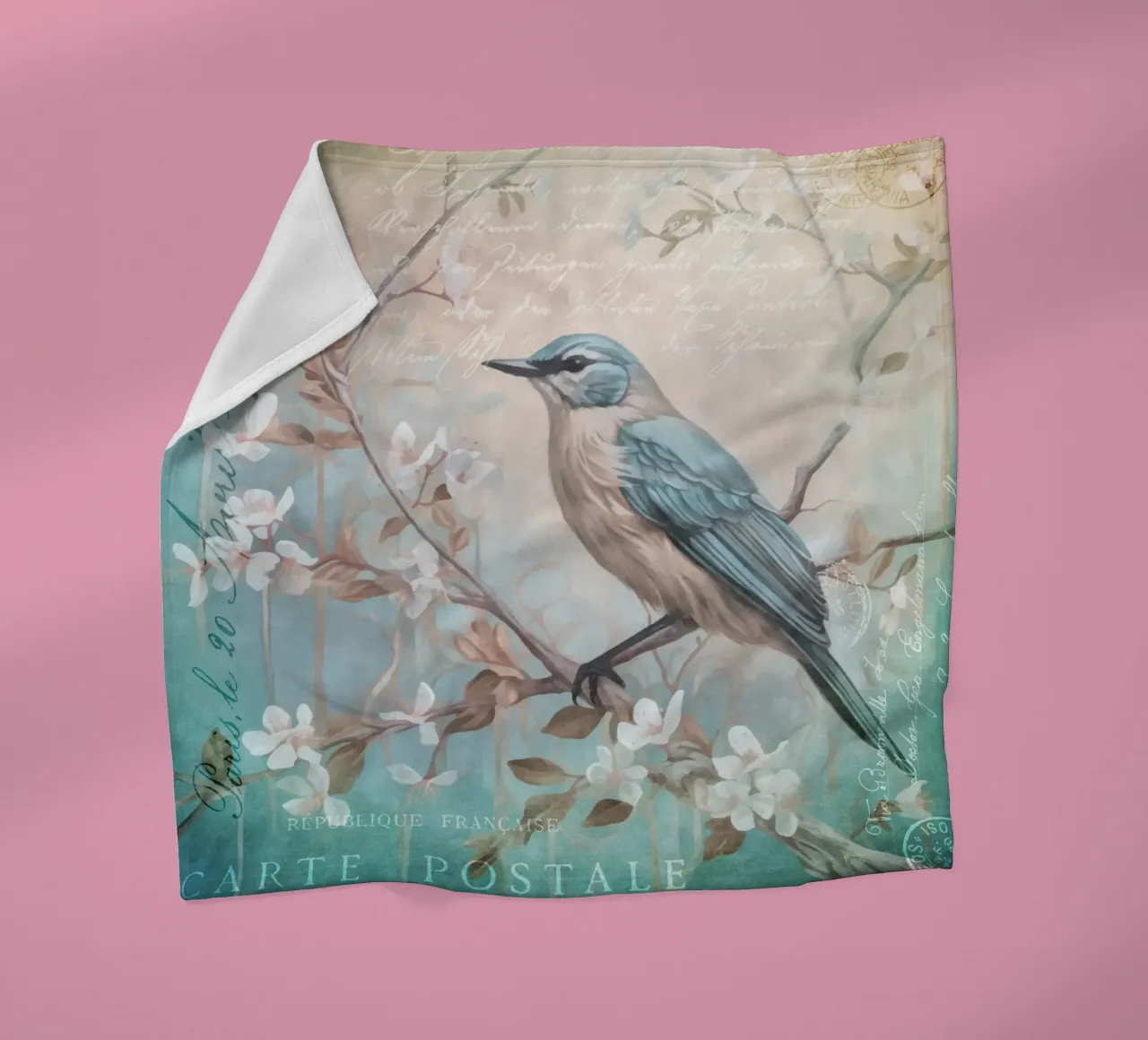 Uccello di primavera Nostalgia d'epoca coperta in pile da Andrea Haase Vintage World