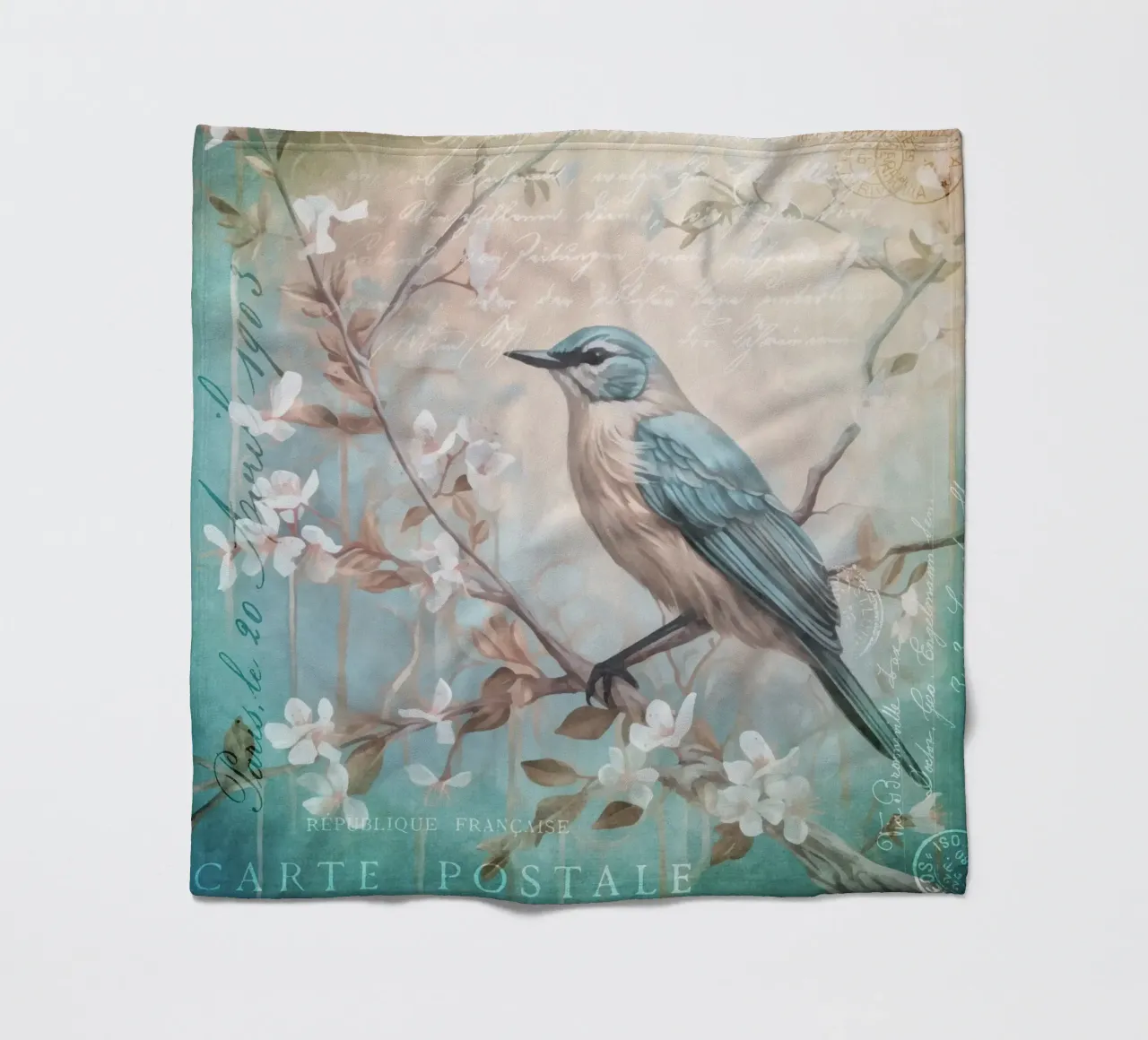 Uccello di primavera Nostalgia d'epoca coperta in pile da Andrea Haase Vintage World