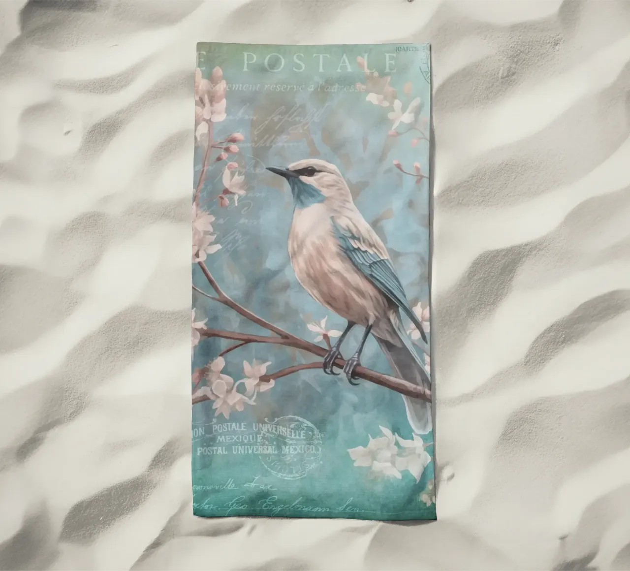 Uccello romantico di primavera telo mare da Andrea Haase Vintage World
