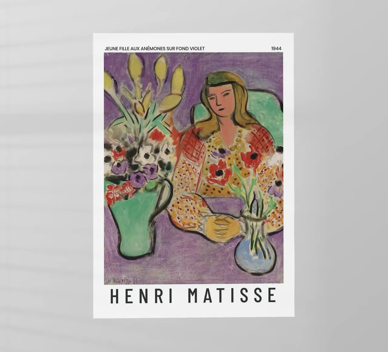 Henri Matisse - Ragazza con anemoni su sfondo viola pellicola backlit da Perdana shop