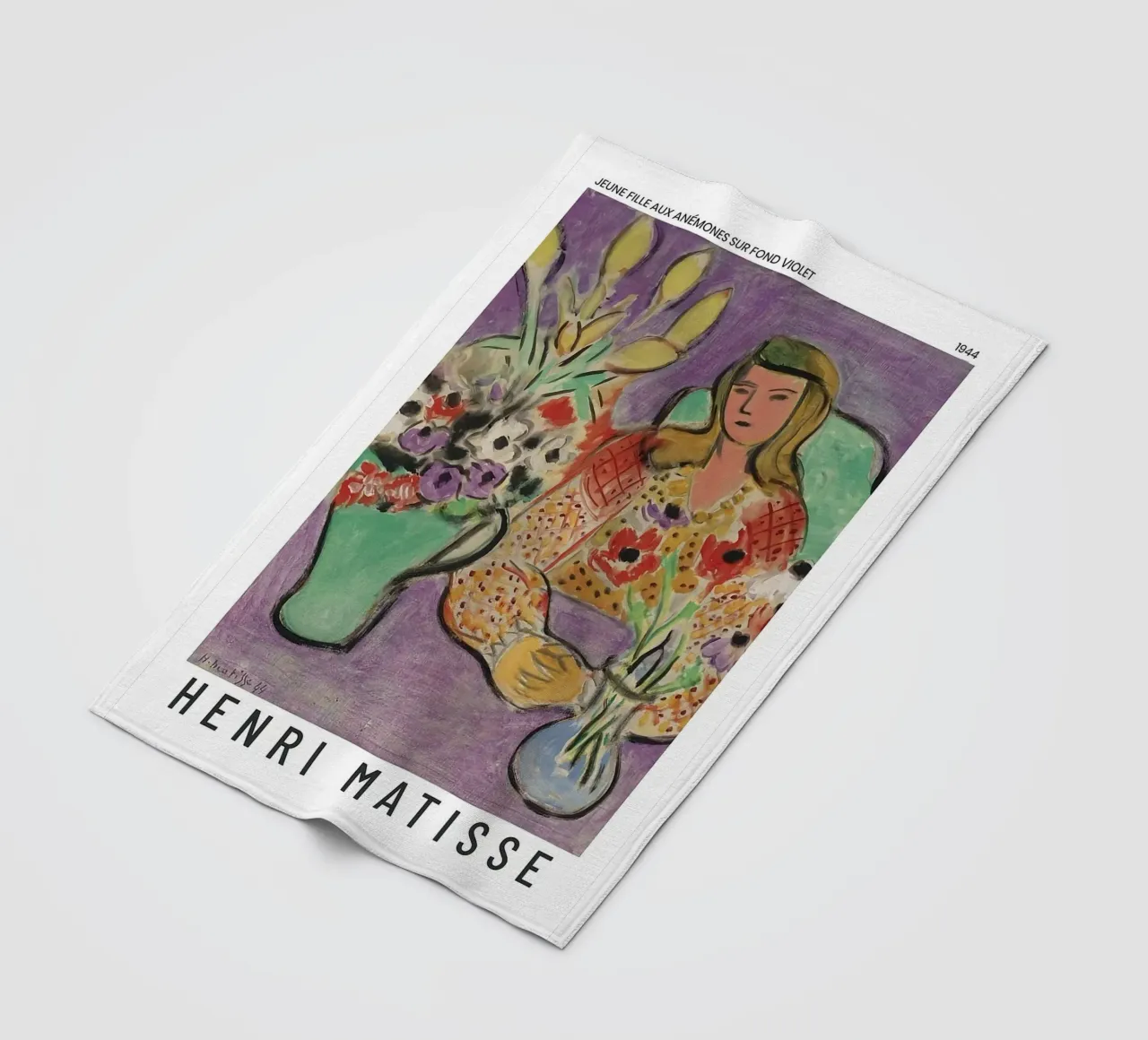 Henri Matisse - Ragazza con anemoni su sfondo viola coperta in pile da Perdana shop