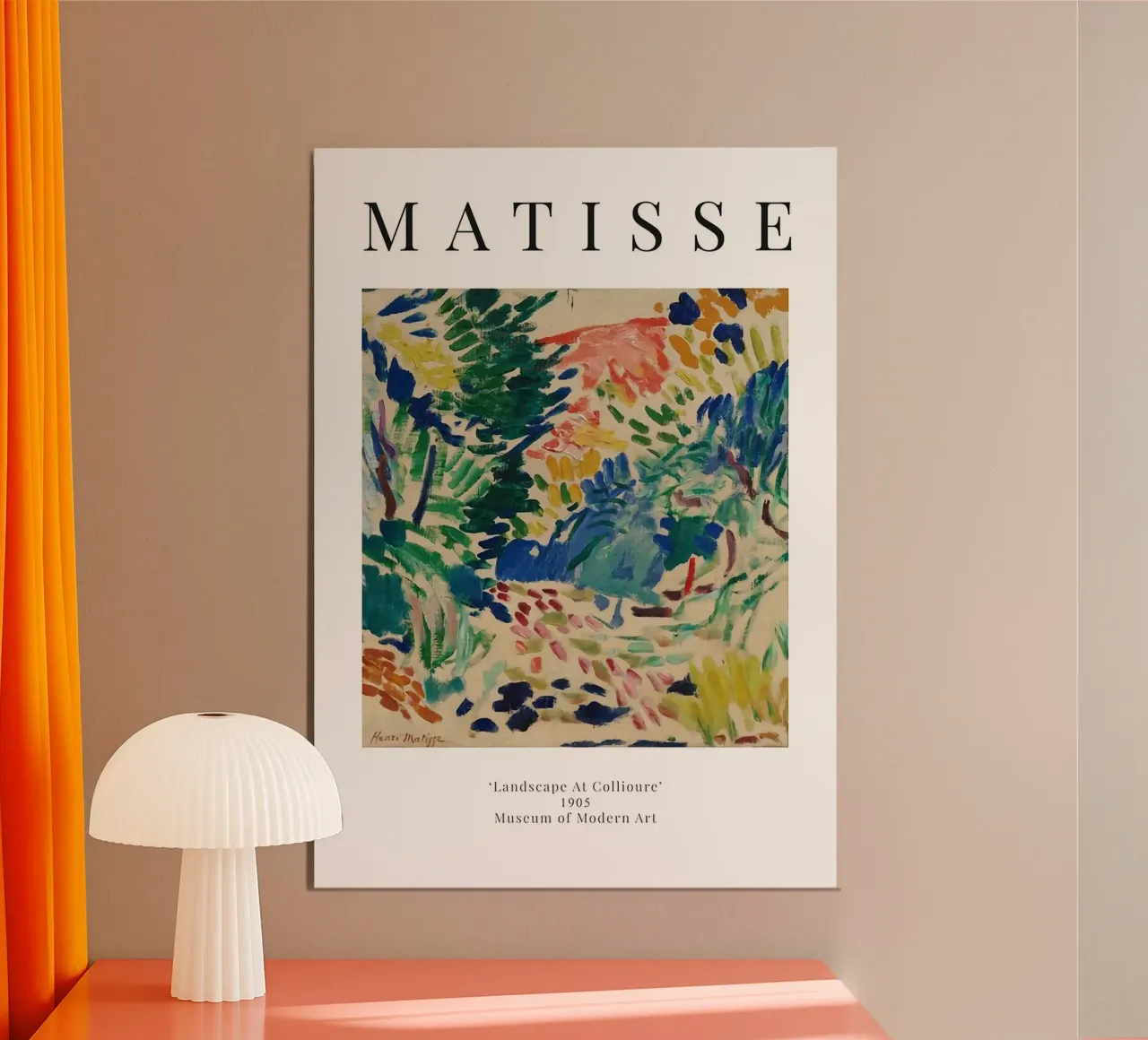 Henri Matisse - Paesaggio a Collioure - La mostra poster con telaio in legno da Perdana shop