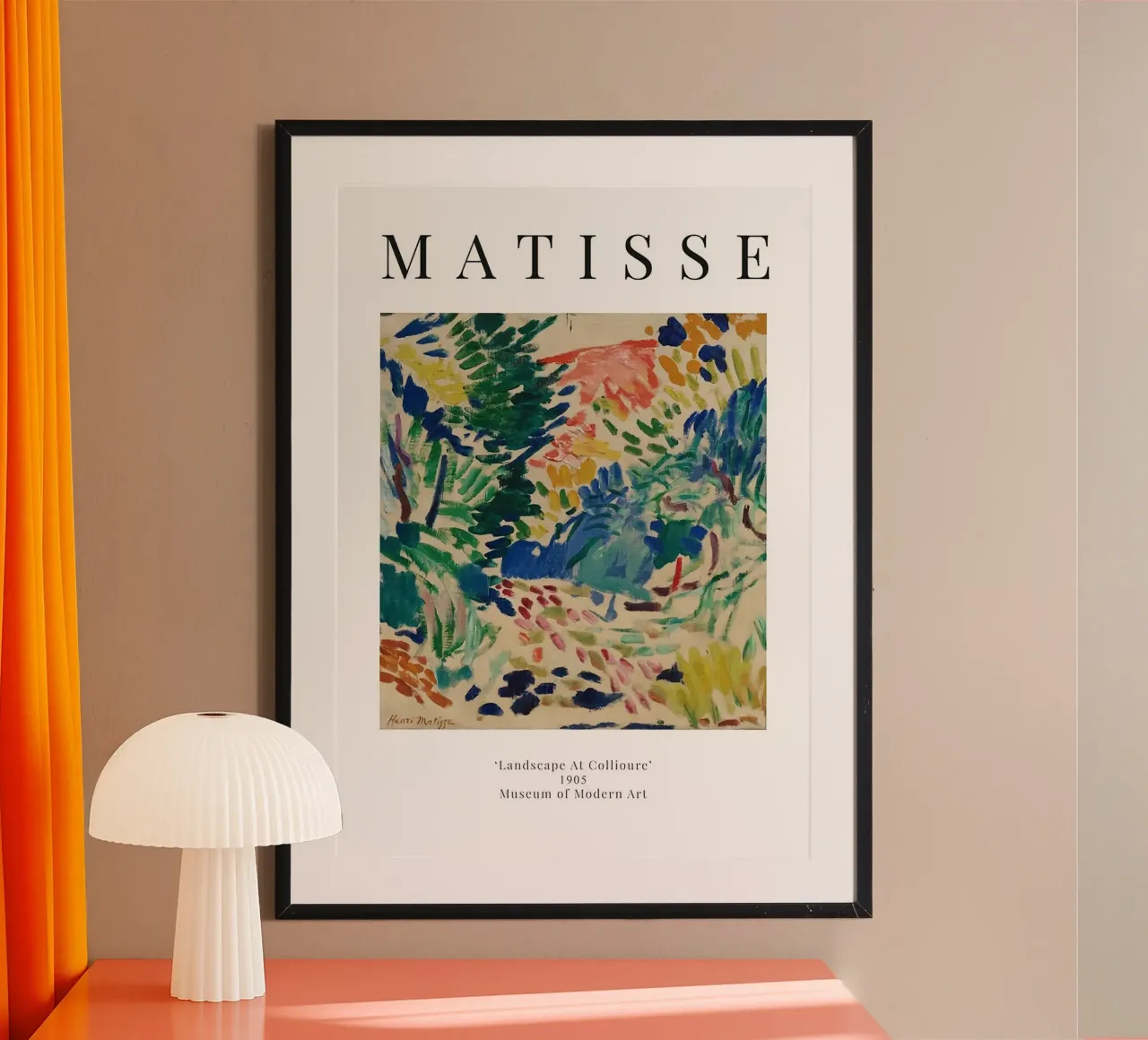Henri Matisse - Paesaggio a Collioure - La mostra poster con telaio in legno da Perdana shop