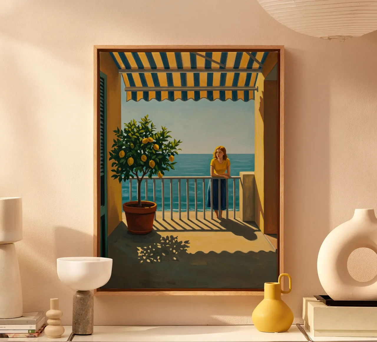 Lemon Tree canvas with Floater frame by Art Center