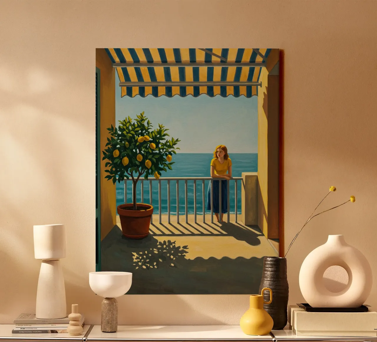 Lemon Tree canvas with Floater frame by Art Center