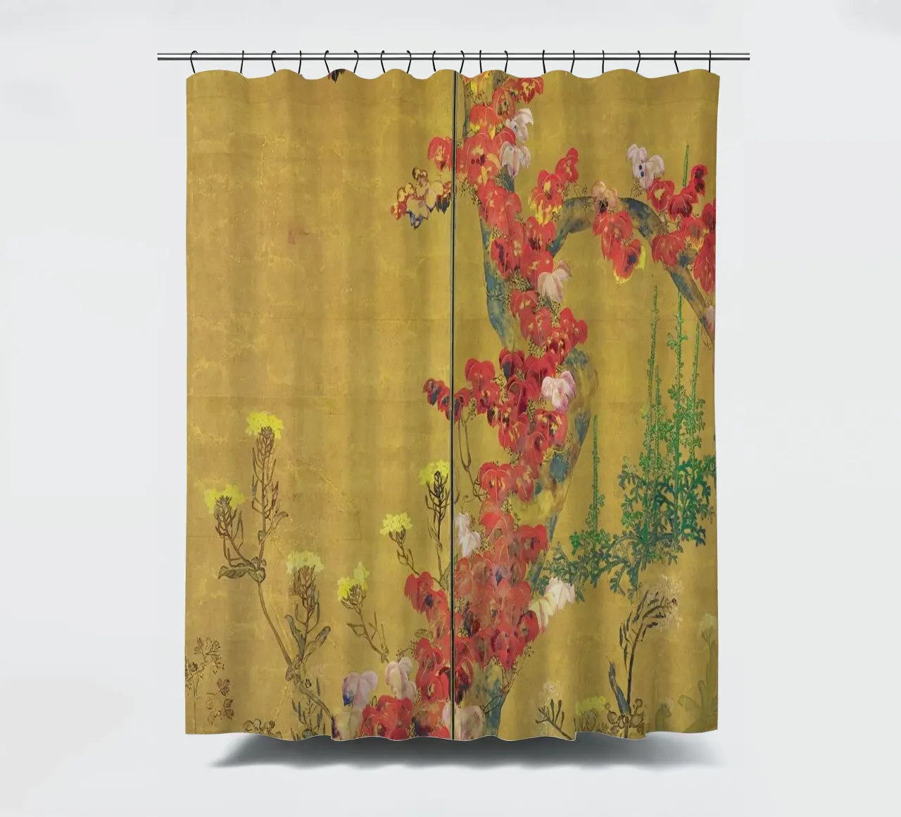 Autumn Flowers and Tree Trunk tenda da doccia da ARTOTHEK