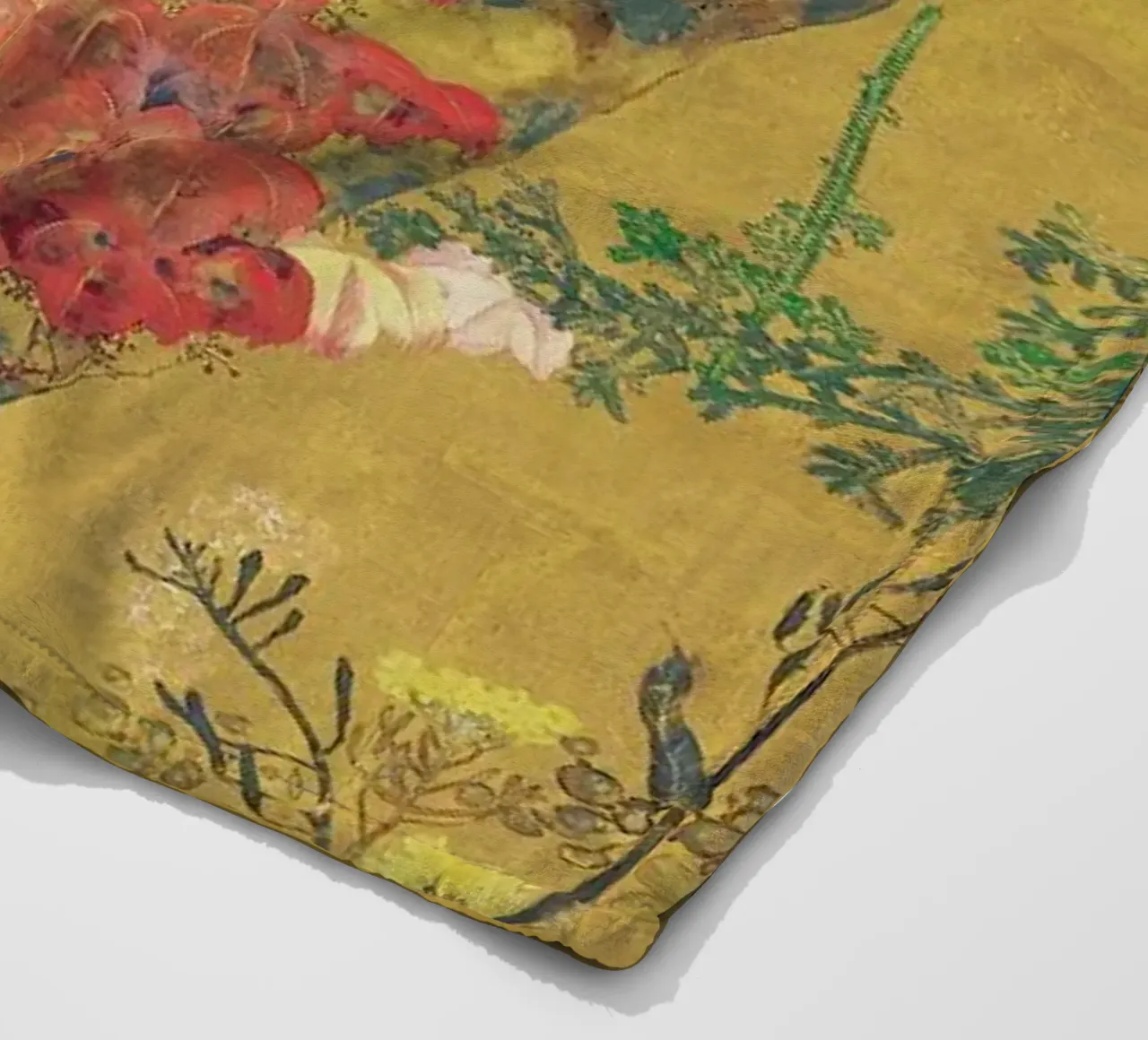 Autumn Flowers and Tree Trunk coperta in pile da ARTOTHEK