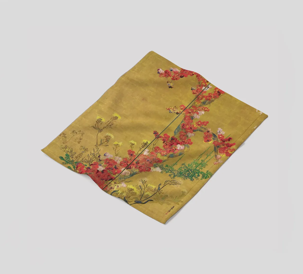 Autumn Flowers and Tree Trunk coperta in pile da ARTOTHEK