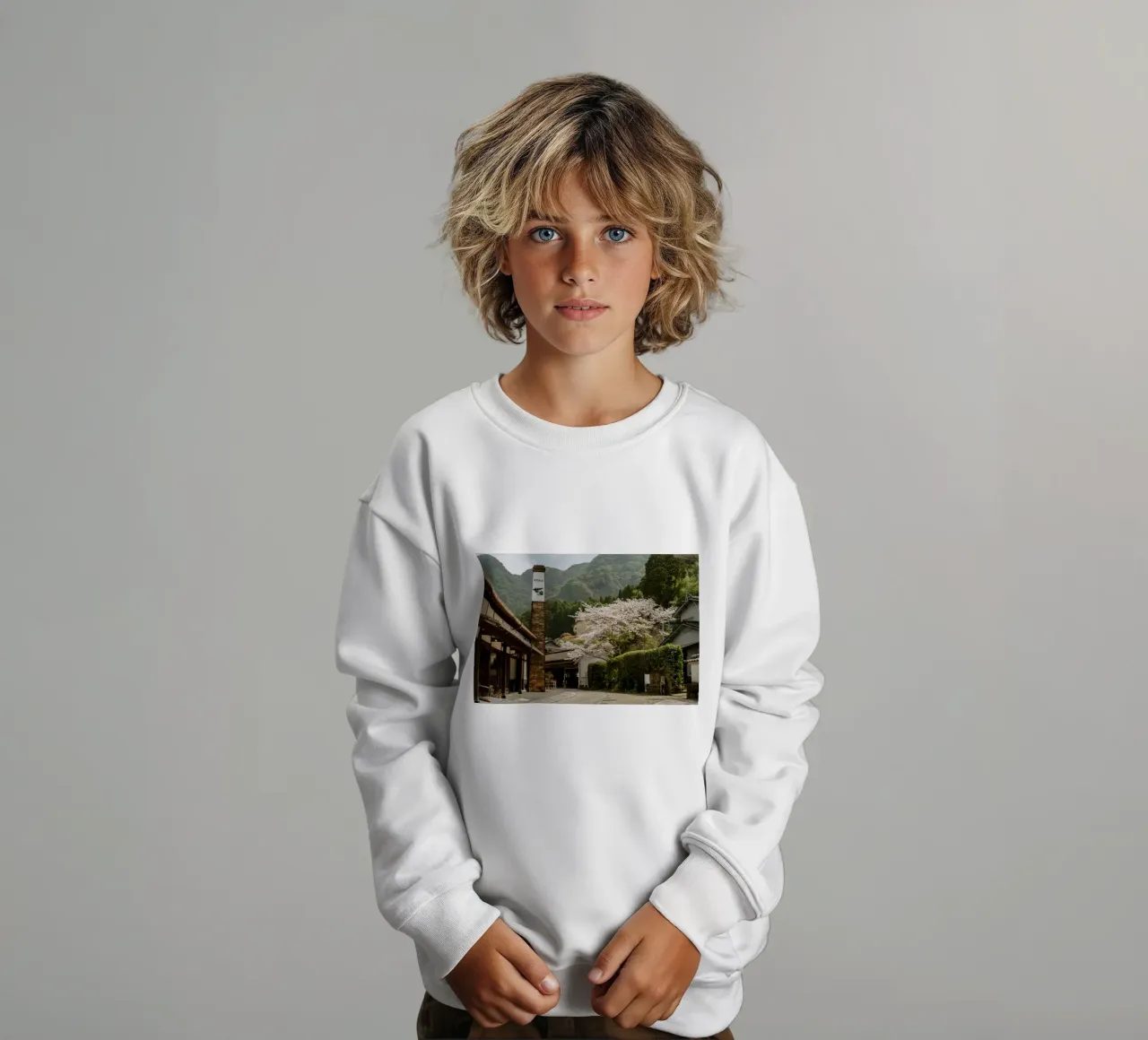 Okawachiyama-Kirschblüten - Kyushu, Japan Kinder Sweatshirt von Marcel Bisig