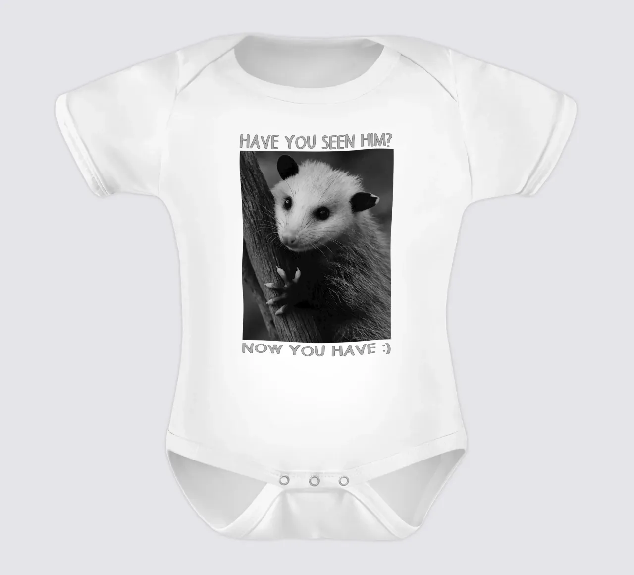 HAI VISTO LUI Possum Space art design body neonato maniche corte da the gondals