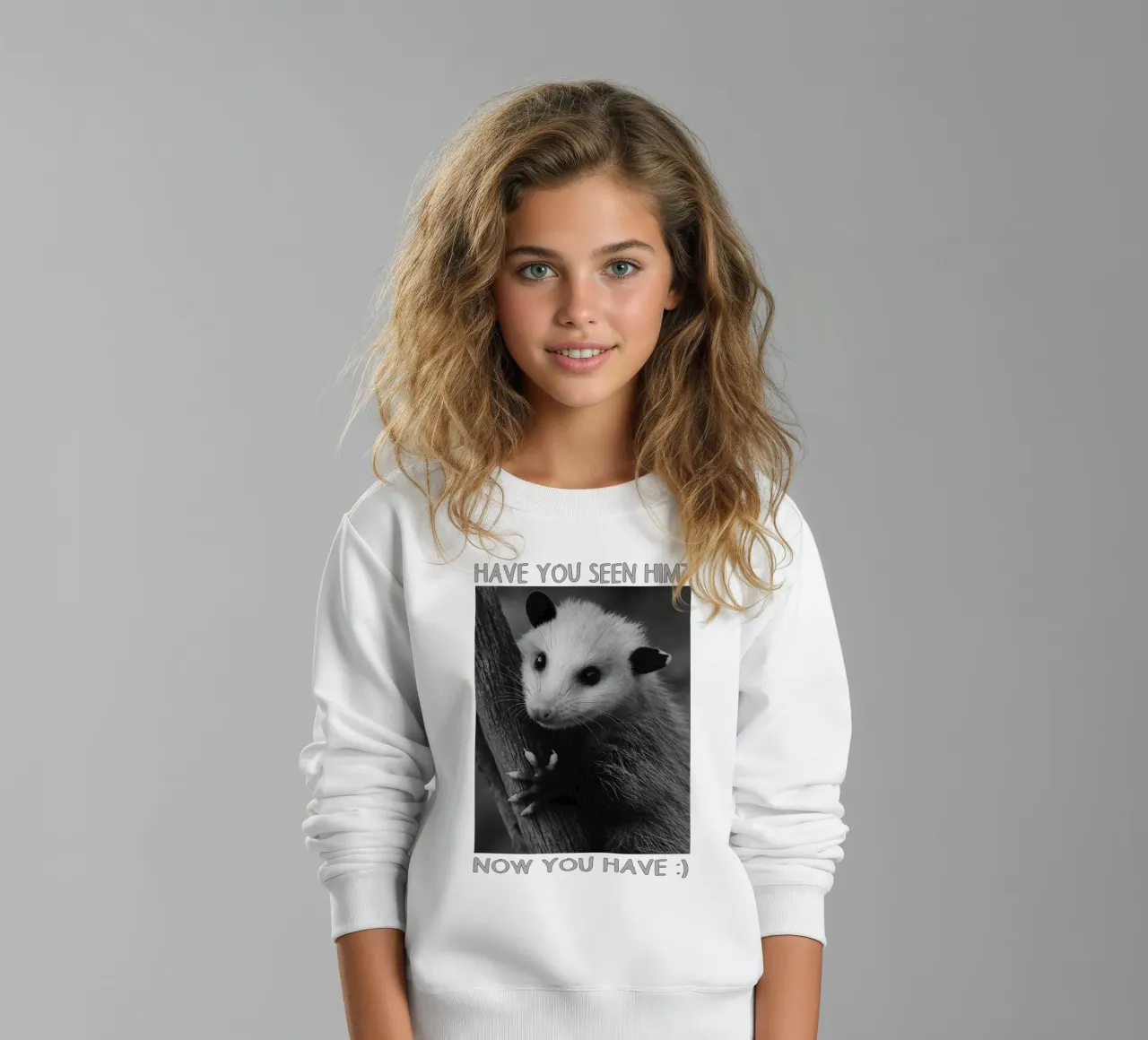 HAI VISTO LUI Possum Space art design felpa bambino da the gondals
