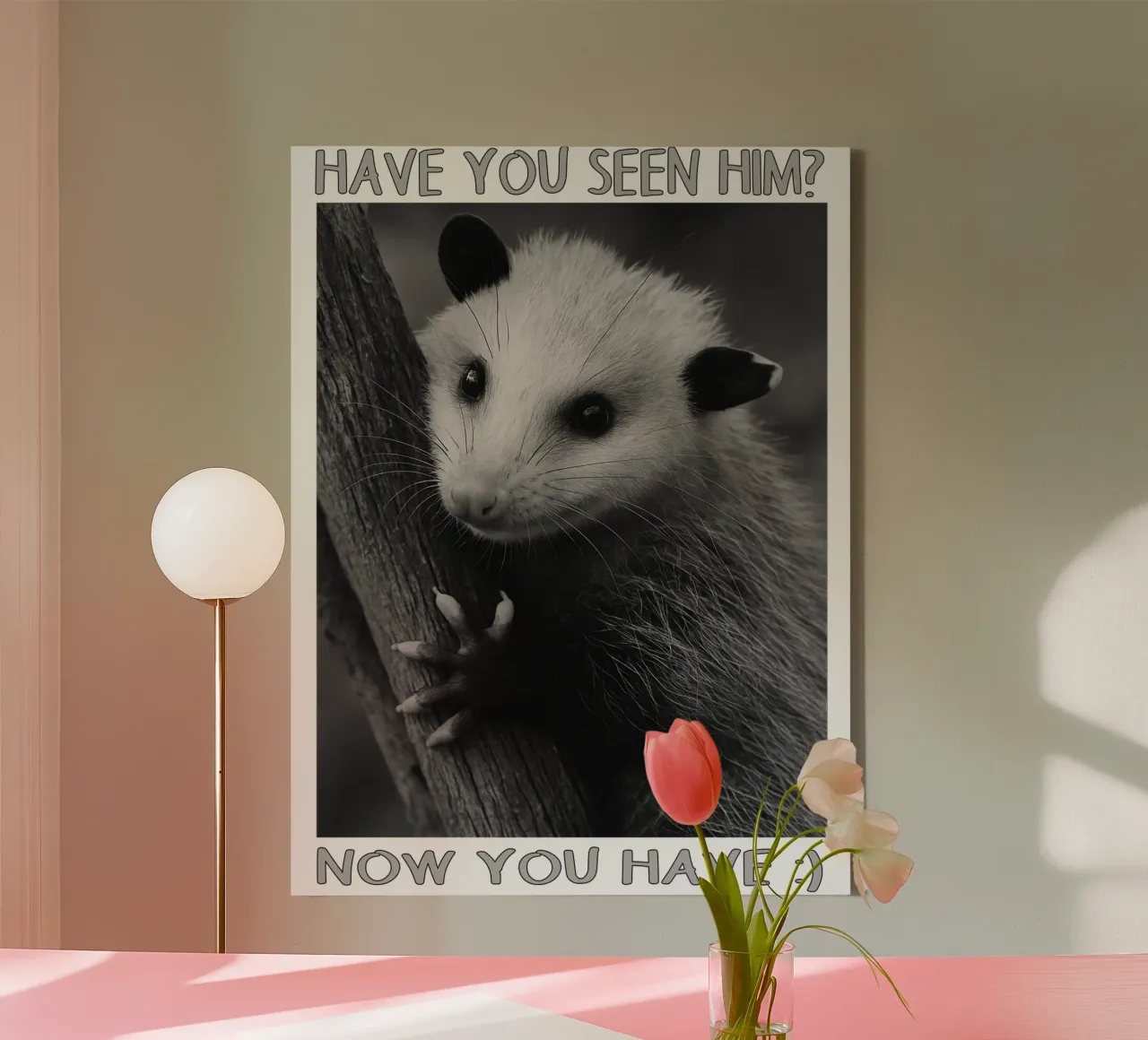 HAVE YOU SEEN HIM Possum Space art design canvas by the gondals