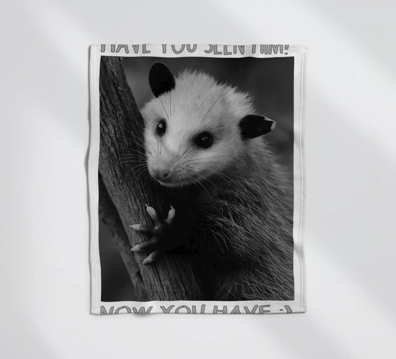 HAI VISTO LUI Possum Space art design coperta in pile da the gondals
