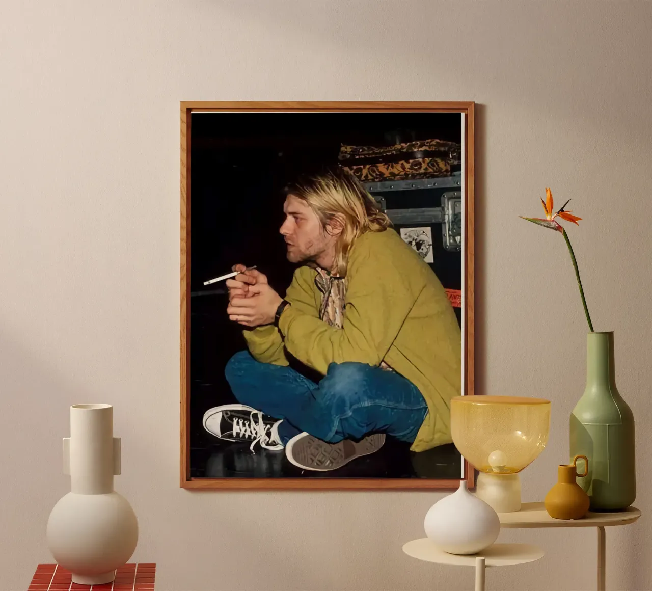 Kurt Cobain che fuma alluminio dibond da HUMMERSONIC