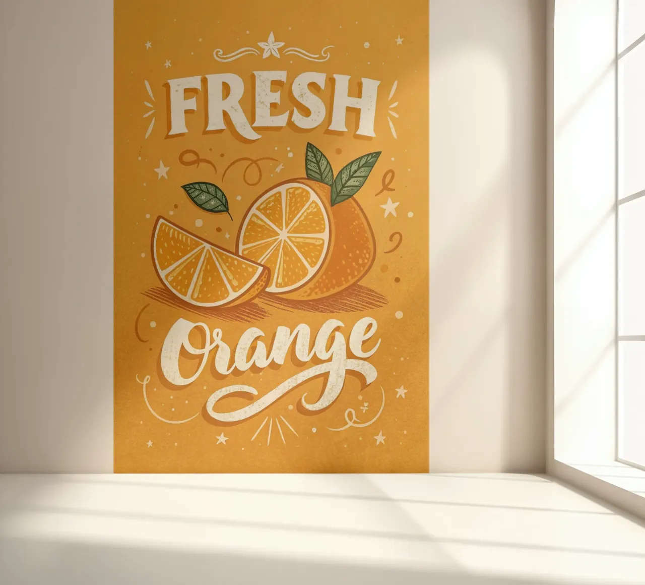 fresh orange exhibition poster photo wallpaper by 🎁 ARTVI-SHOP
