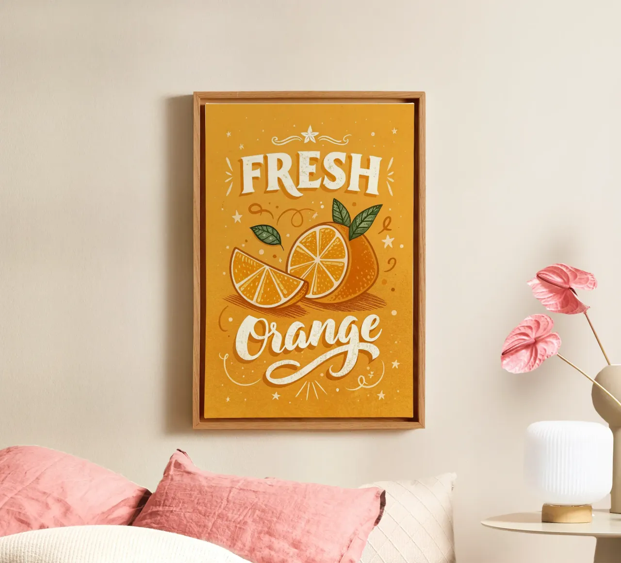 manifesto della mostra di arance fresche tela con Cornice a cassetta da 🎁 ARTVI-SHOP