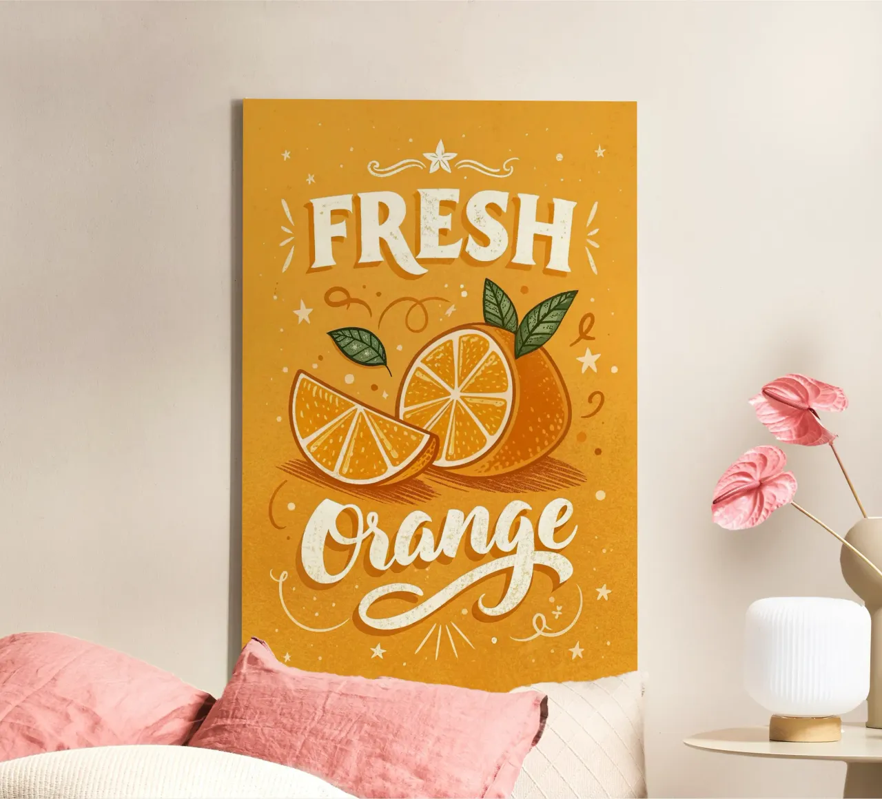 manifesto della mostra di arance fresche tela con Cornice a cassetta da 🎁 ARTVI-SHOP