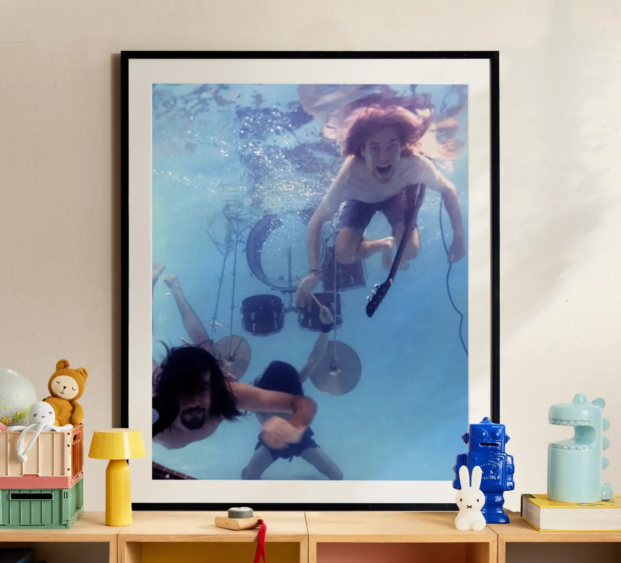 Nirvana sott'acqua poster con telaio in legno da HUMMERSONIC