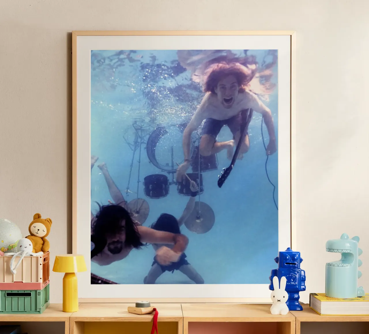 Nirvana sott'acqua poster con telaio in legno da HUMMERSONIC