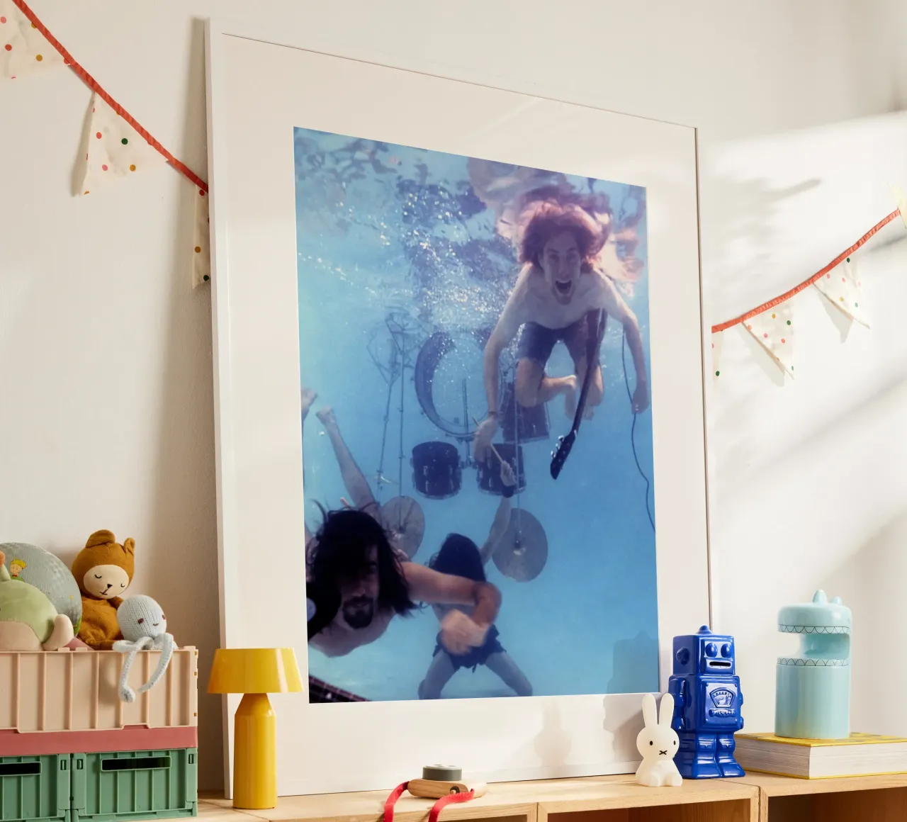 Nirvana sott'acqua poster con telaio in legno da HUMMERSONIC