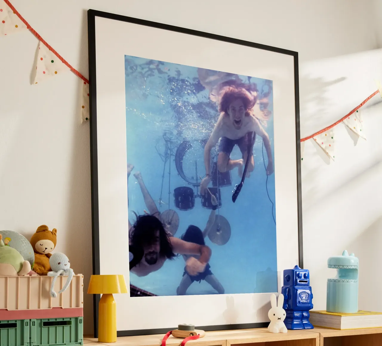 Nirvana sott'acqua poster con telaio in legno da HUMMERSONIC