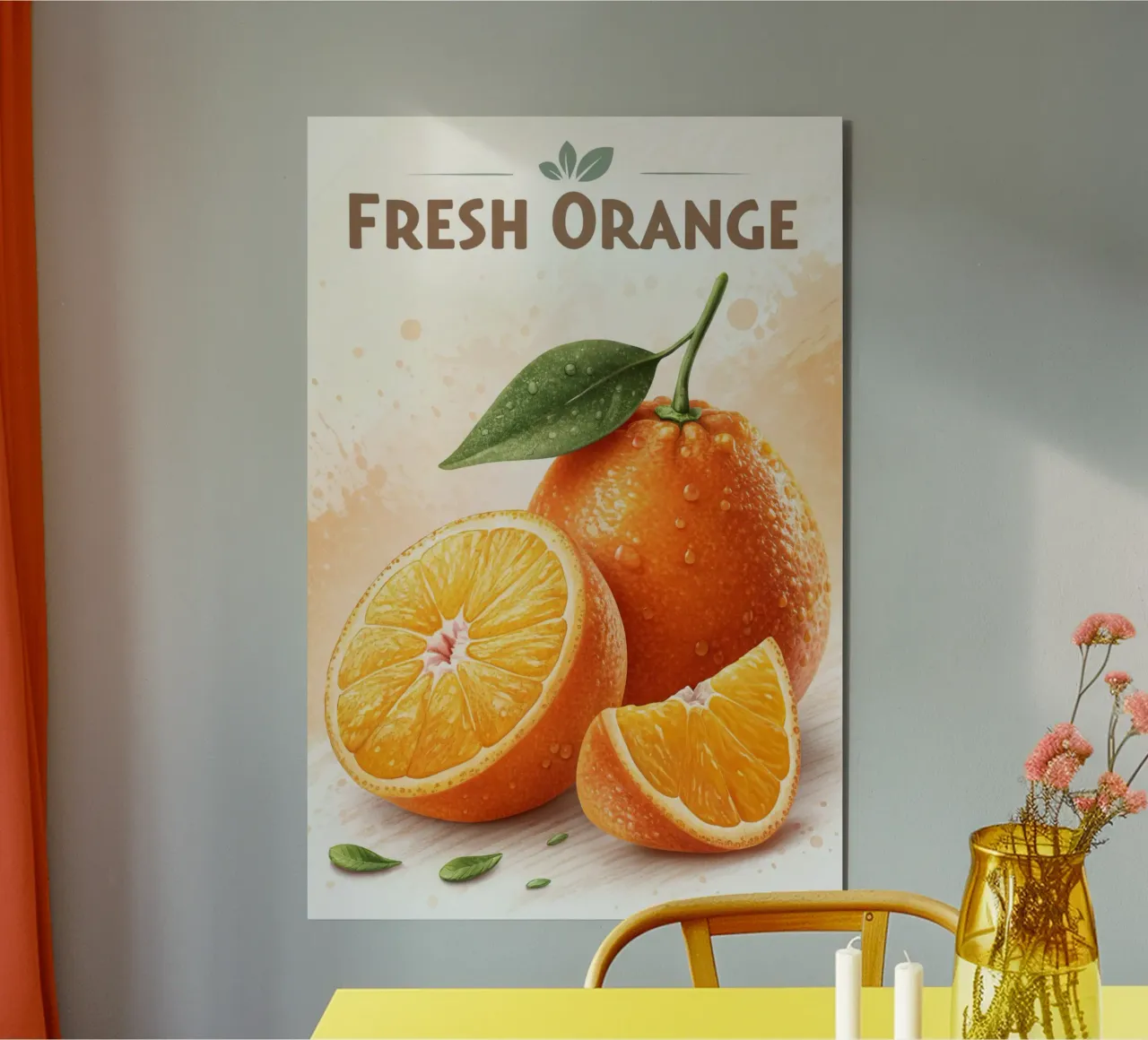 manifesto della mostra di arance fresche alluminio dibond da 🎁 ARTVI-SHOP