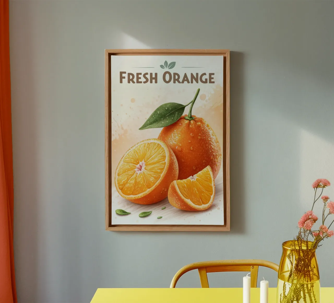 manifesto della mostra di arance fresche tela con Cornice a cassetta da 🎁 ARTVI-SHOP