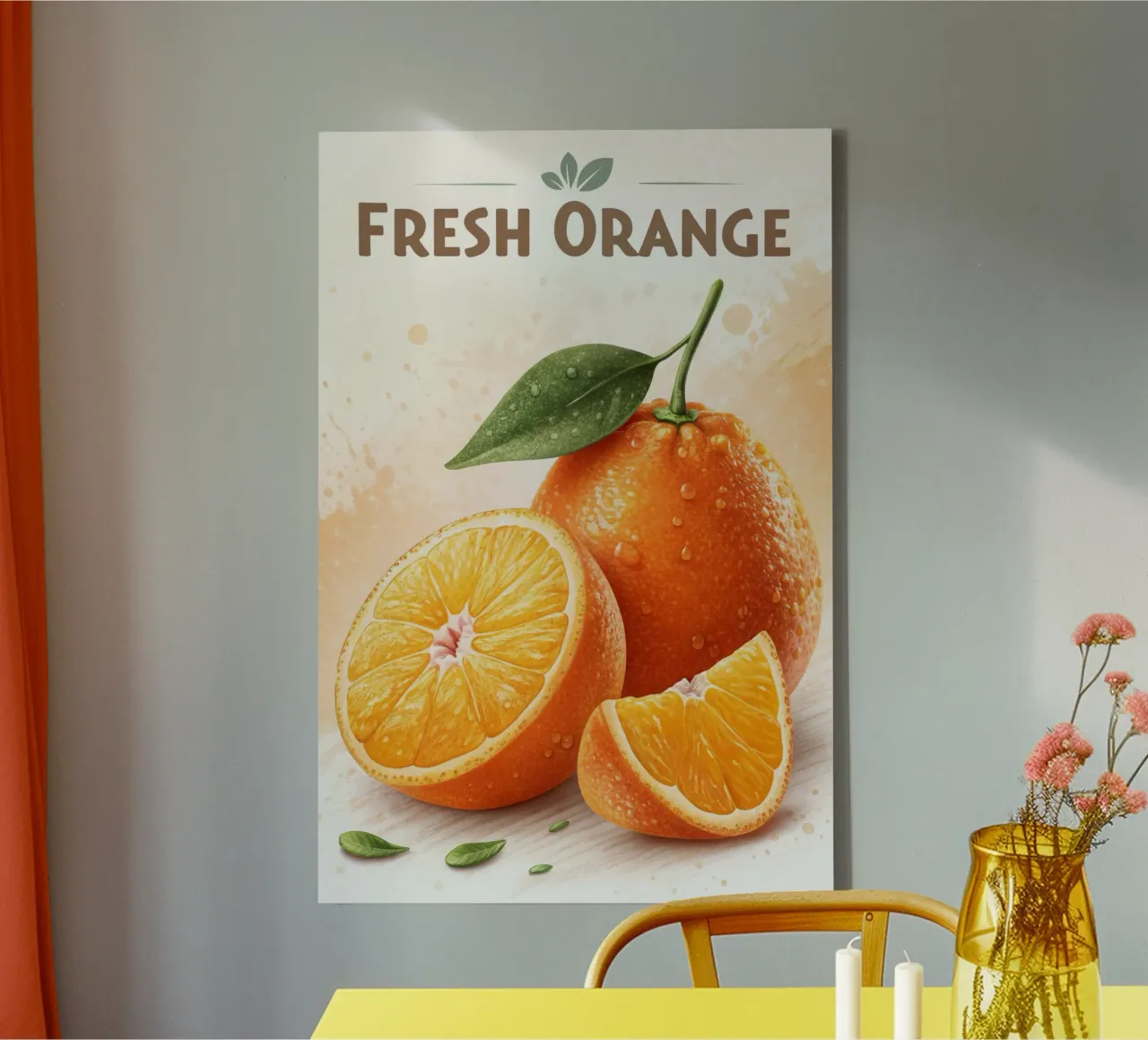 manifesto della mostra di arance fresche tela con Cornice a cassetta da 🎁 ARTVI-SHOP