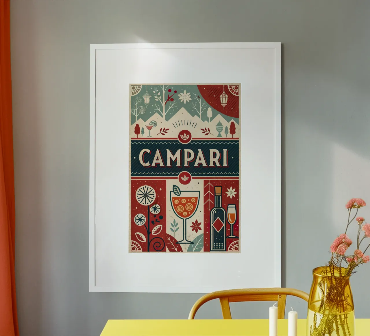 Manifesto della mostra Campari. poster con telaio in alluminio da 🎁 ARTVI-SHOP
