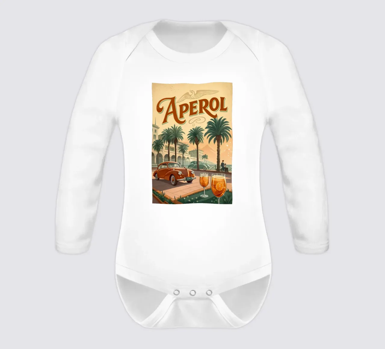 Aperol exhibition poster long-sleeve baby romper by 🎁 ARTVI-SHOP
