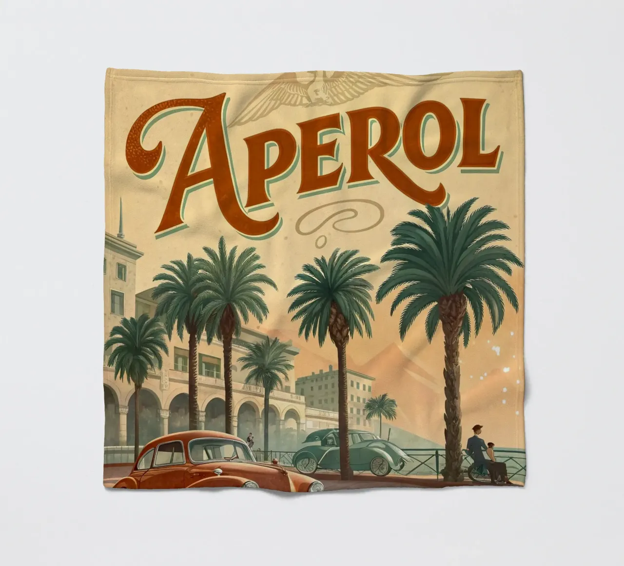 Aperol exhibition poster fleece blanket by 🎁 ARTVI-SHOP