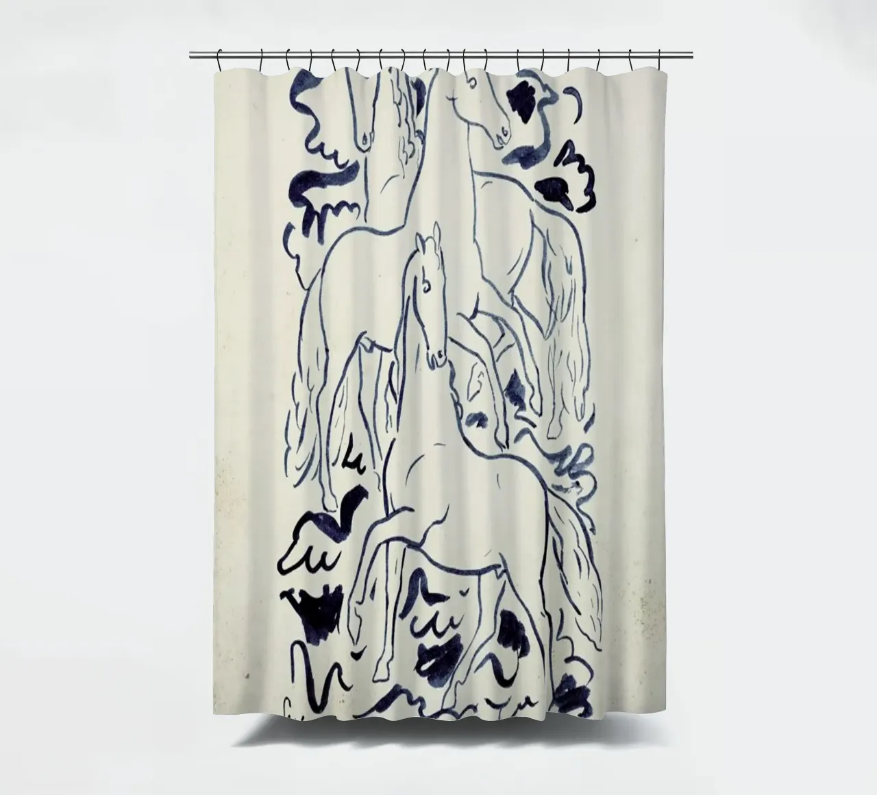 Gestel - Three Horses tenda da doccia da Vintage by JUNIQE