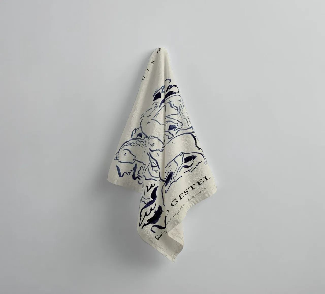 Gestel - Three Horses asciugamano da bagno da Vintage by JUNIQE
