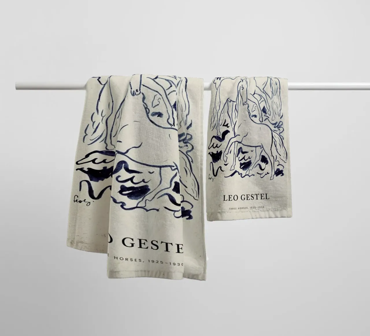Gestel - Three Horses asciugamano da bagno da Vintage by JUNIQE