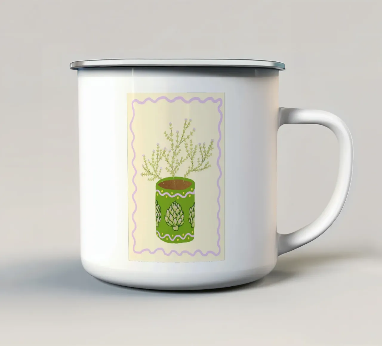 Artischocke & Thymian tazza in smalto da Studio Dolci