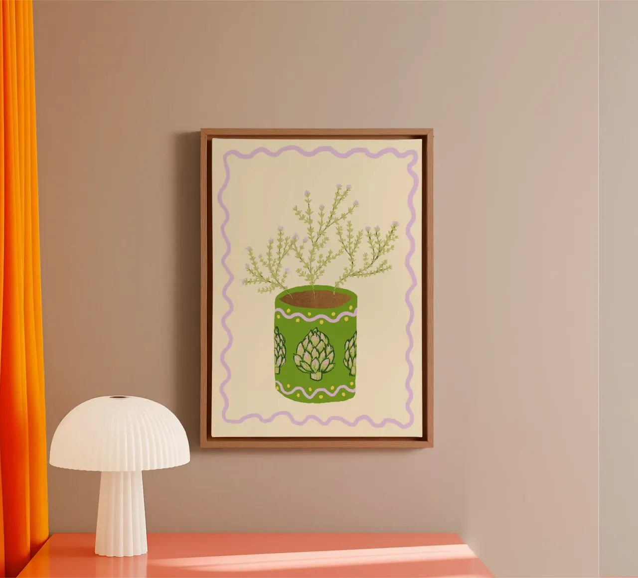 Artischocke & Thymian tela con Cornice a cassetta da Studio Dolci
