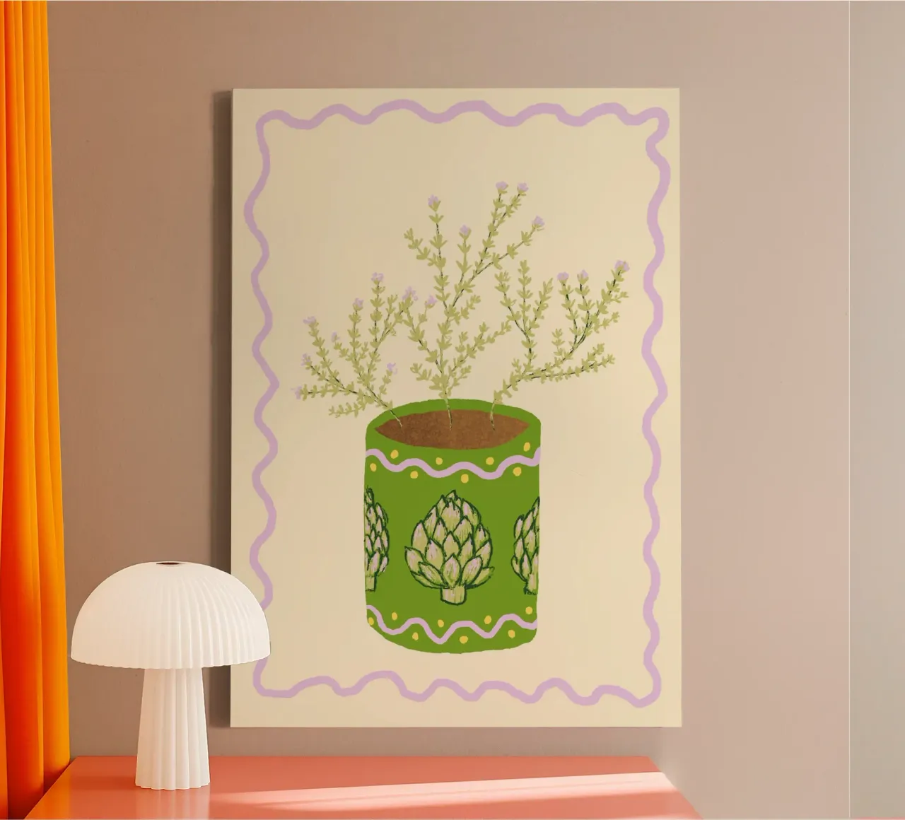 Artischocke & Thymian tela con Cornice a cassetta da Studio Dolci