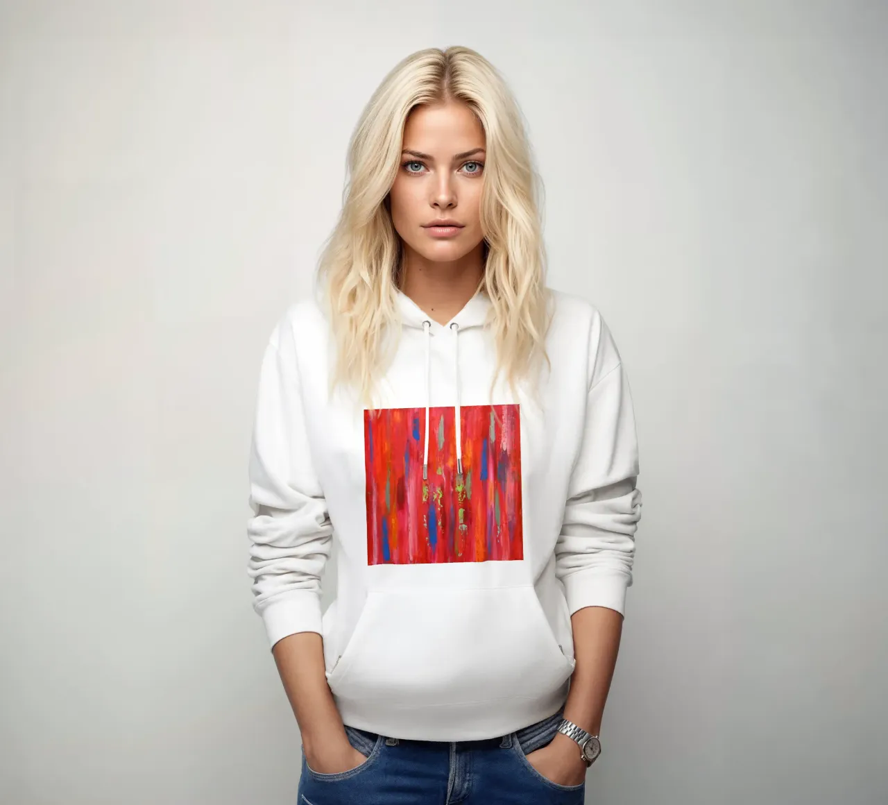 Lebenskraft 1 - Abstrakte Kunst felpa con cappuccio da Petra Lang