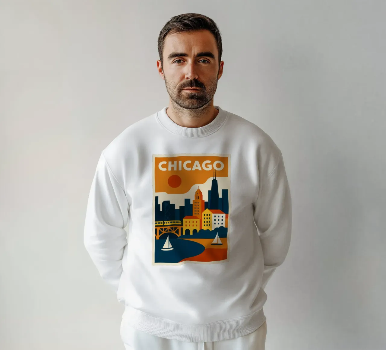 Chicago, skyline e tempo urbano felpa da JETLAG | affiches voyage