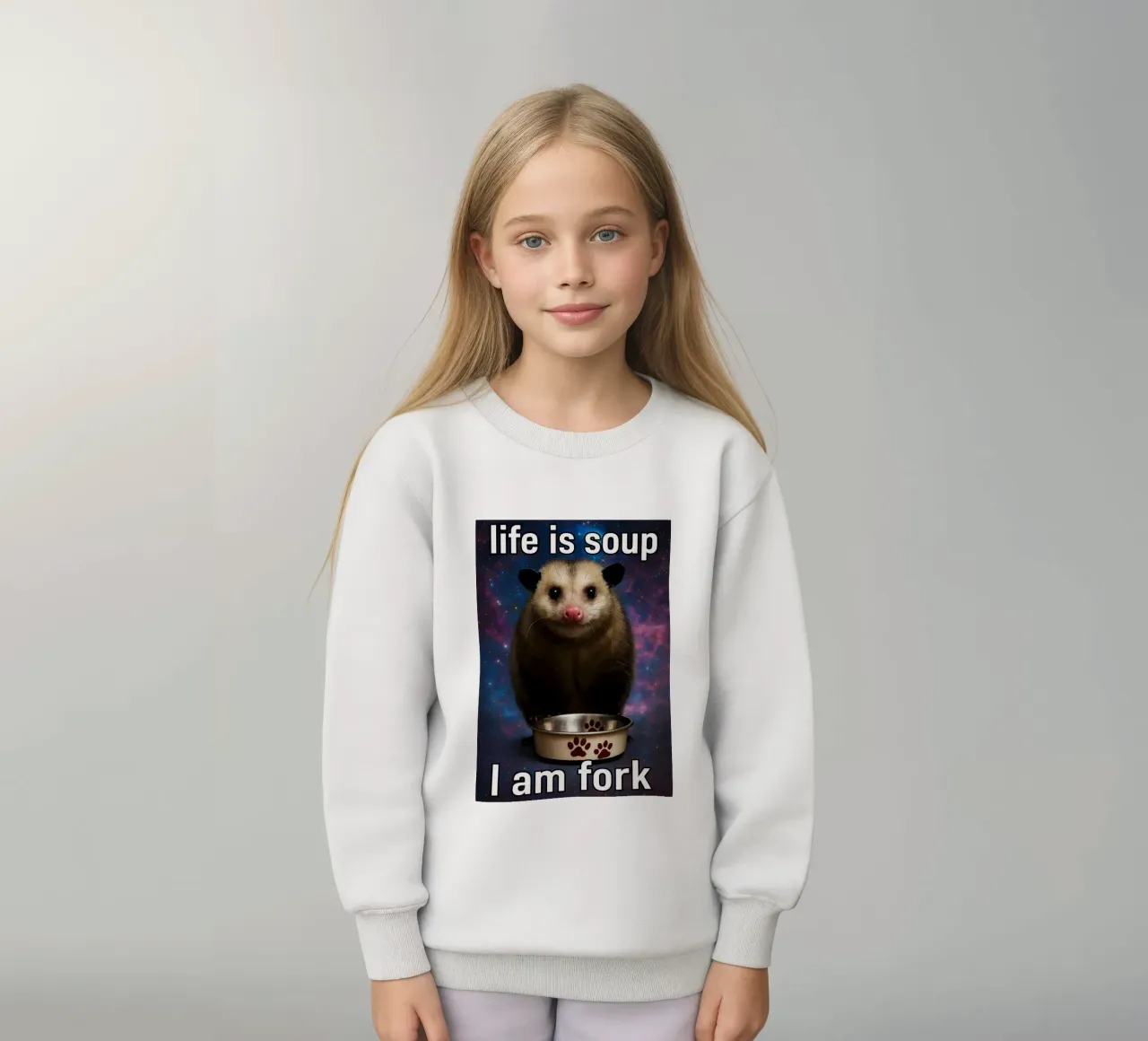 La vita è una zuppa Io sono l'opossum della forchetta felpa bambino da the gondals