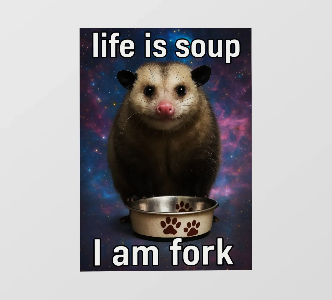 La vie est une soupe Je suis un opossum fourchu bâche pvc de the gondals