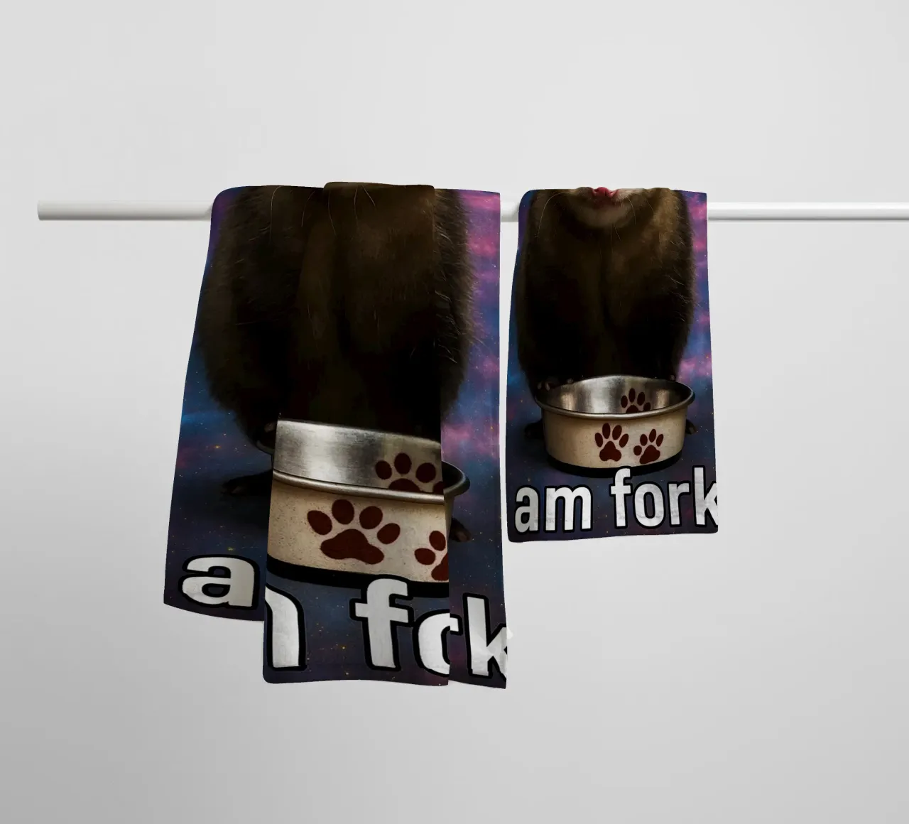 Life is Soup I Am Fork Possum towel by the gondals