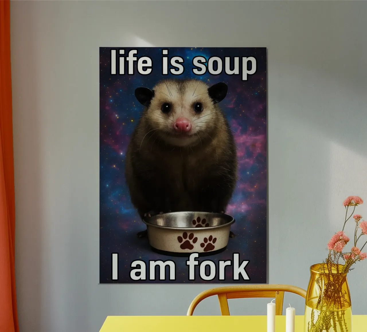 Das Leben ist Suppe Ich bin Gabel Possum Hahnemühle von the gondals