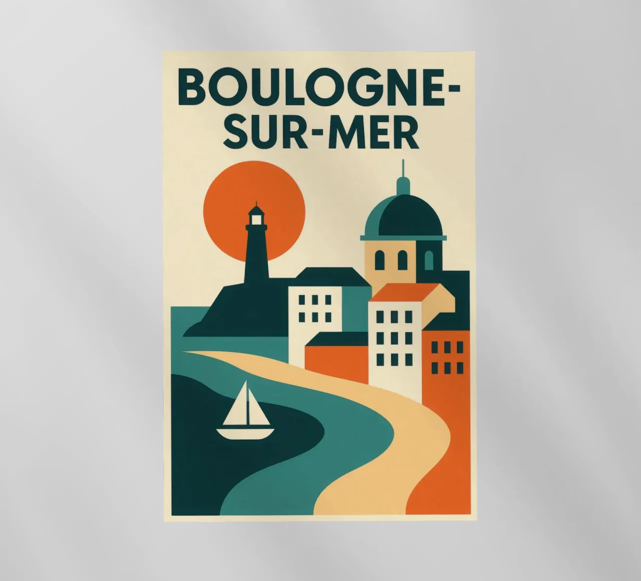 Boulogne-sur-Mer, un faro di luce sulla Costa d'Opale pellicola backlit da JETLAG | affiches voyage