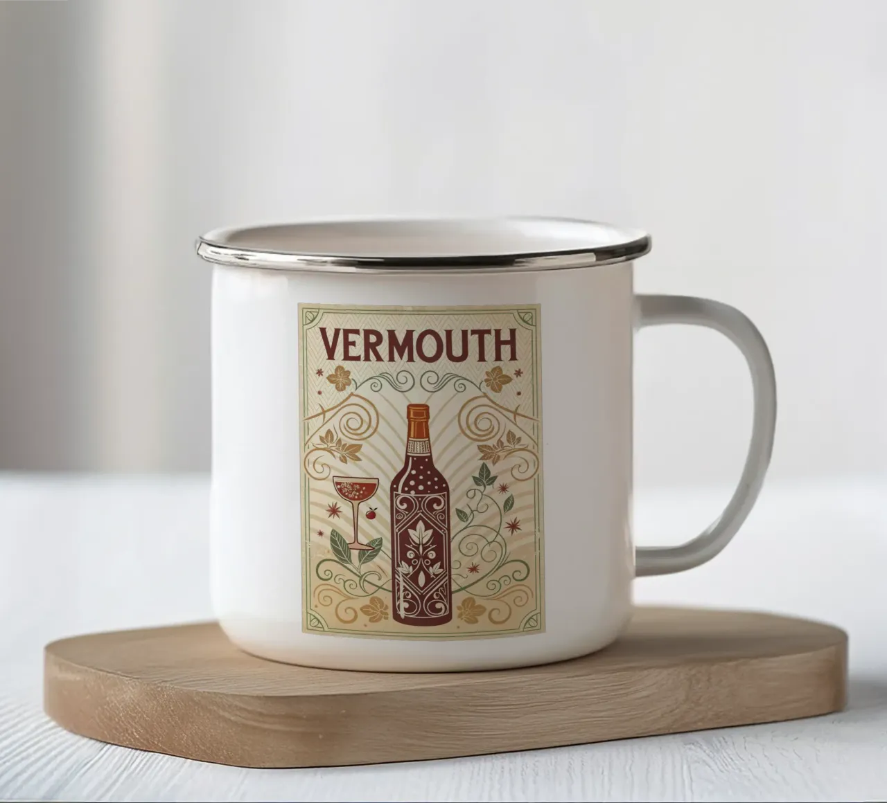 Manifesto della mostra Vermouth tazza in smalto da 🎁 ARTVI-SHOP
