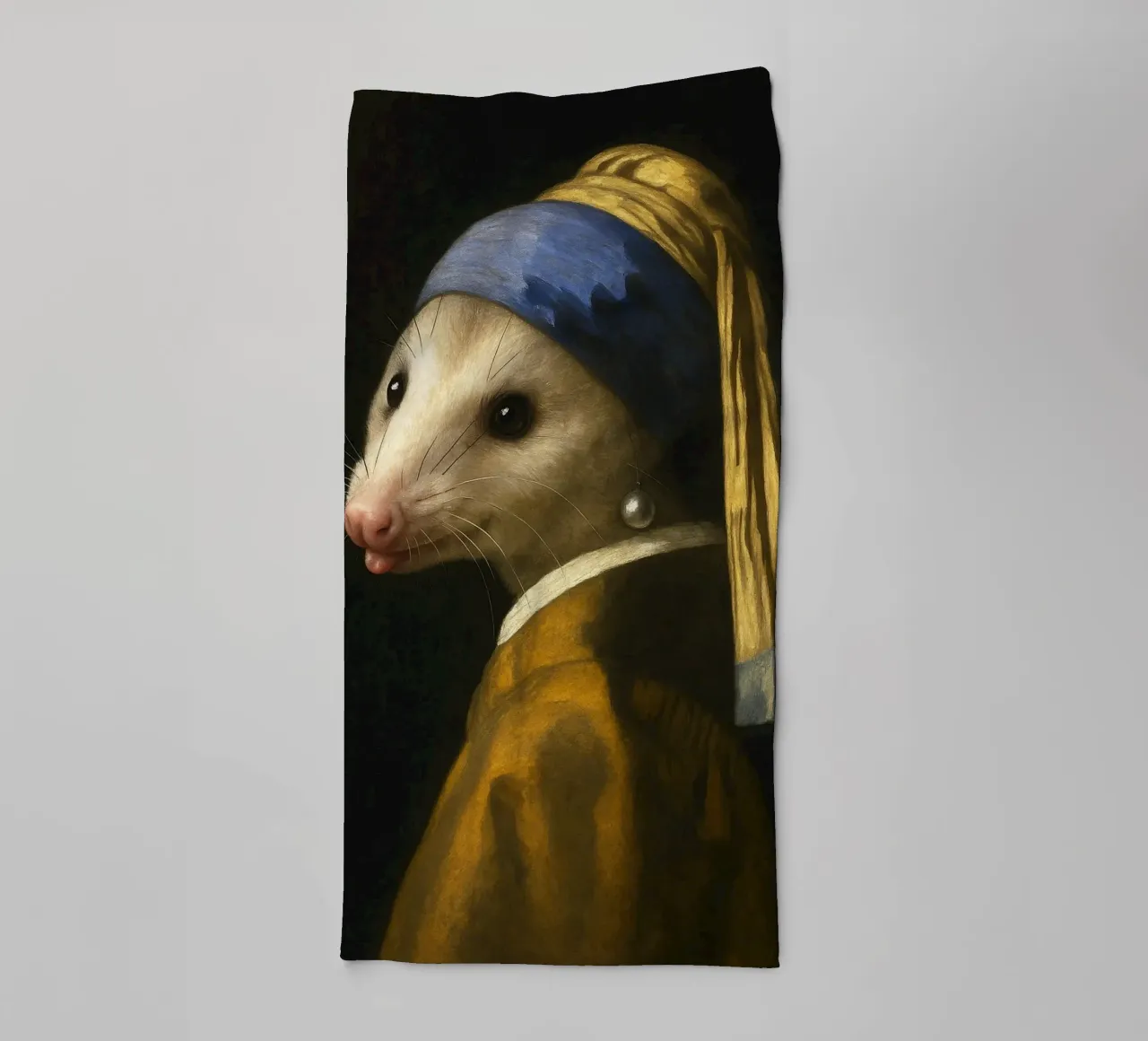 Opossum mit Perlenohrring Handtuch von the gondals